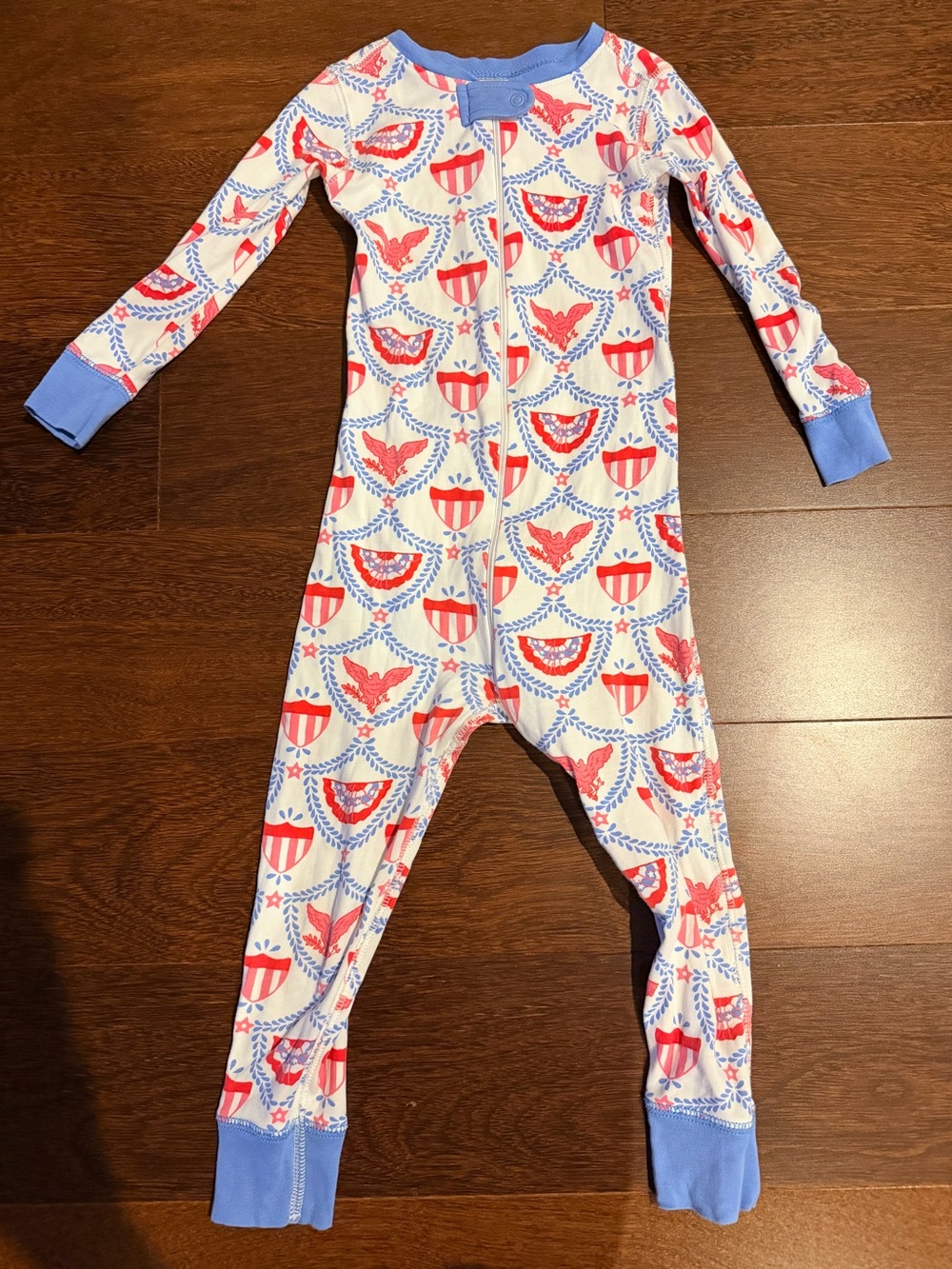 The Beaufort Bonnet Company Red, Blue & White Printed Kids Footie